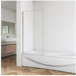 duschspa Badewannenaufsatz Badewannenaufsatz Duschwand Duschtrennwand 6mm NANO Sicherheitsglas, Einscheibensicherheitsglas, Sicherheitsglas, (Set), Höhe 140cm 80 cm x 140 cm x 0,60 cm