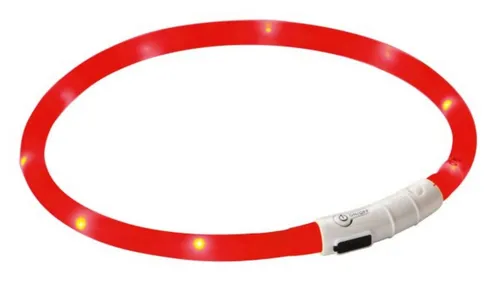 Kerbl Pet 81191 Maxi Safe Led-Halsband - rot, 55 cm Länge, wasserfest und bis zu 500 m sichtbar mit 2 Blinkstufen oder Dauerlicht
