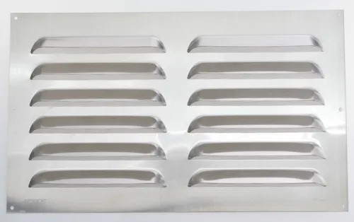 Wetterschutzgitter Lüftungsgitter Aluminium natur 30 x 50 cm mit Fliegendraht