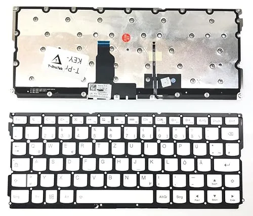 T-ProTek DEUTSCHE - Silber Tastatur Keyboard Beleuchtung kompatibel für Lenovo Yoga 4S IdeaPad Air 12