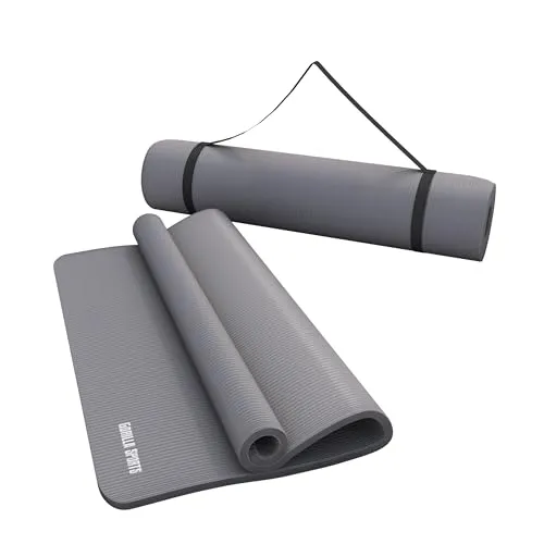 GORILLA SPORTS Yogamatte 190x60cm / 190x100cm - Rutschfeste Fitnessmatte mit Tragegurt - Sportmatte in Studioqualität, rutschfest und hautfreundlich, ideal für Yoga, Pilates und Gymnastik. Erhältlich in verschiedenen Größen und 13 Farben.