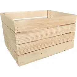 Lermowood Holzkisten 50 x 40 x 30cm Natur Dekokisten aus Holz Holzkiste Regalkiste Weinkiste - Naturbelassen