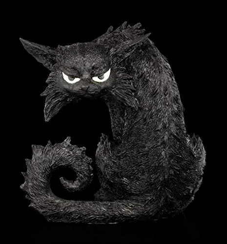 Schwarze Hexen-Katzen Fantasy Figur - MAGA | Tierfigur, Dekofigur, Statue, Skulptur, H 25 cm