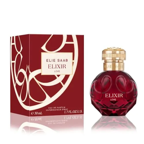 Elie Saab Elixir Love 50 ml – Fruchtig-floraler Chypre-Duft für Frauen - Eau de Parfum für Damen, ein luxuriöser Liebestrank mit floralen und fruchtigen Noten, der die Sinnlichkeit der modernen Frau betont.