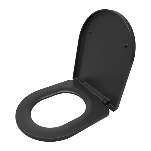 Toilettendeckel mit Absenkautomatik - D-Form - D-Form Toilettensitz in Anthrazit mit Absenkautomatik und Schnellverschlussscharnier. Ideal für Erwachsene, leicht zu montieren und mit 1 Jahr Herstellergarantie. Perfekt für jedes Badezimmer.