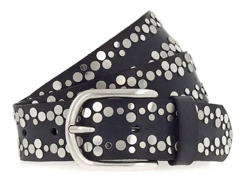 Vanzetti Ledergürtel blau|silberfarben 90 von Vanzetti