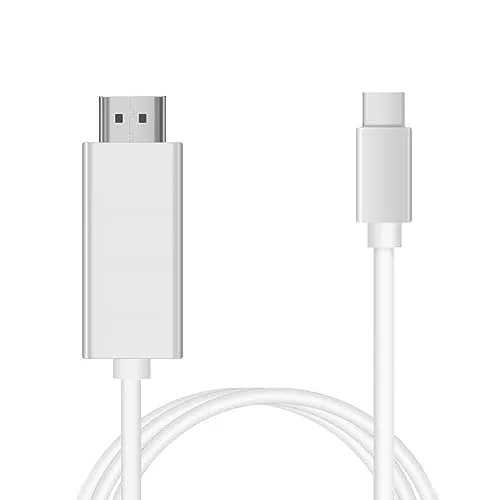 INF USB-C zu HDMI Adapter Kabel, 4K UHD, 1080p Full HD, HDMI Kabel für Laptop mit USB-C, 2 Meter, weiß