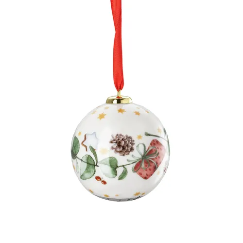 Hutschenreuther Weihnachtslied 2025 Porzellankugel - Nussknacker-Kollektion, 6 cm große Porzellankugel mit dem Motiv 'Alle Jahre wieder' – ein festlicher Blickfang für Ihre Weihnachtsdekoration.