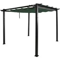 Berlinlodge Pergola Grün 300x240 cm – Moderner Sicht- und Sonnenschutz - Moderne Pergola für den Garten mit stabiler Konstruktion aus pulverbeschichtetem Metall. Bietet effektiven Schutz vor Sonne und neugierigen Blicken. Ideal für entspannte Stunden im Freien.