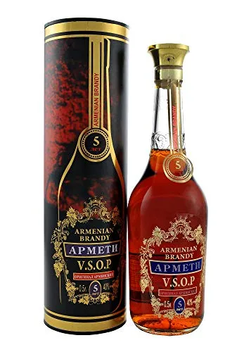 Armenischer Brandy Armeti in Zylinder Geschenkverpackung, 0,5L Flasche, 5 Jahre gereift