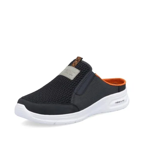 RIEKER Clog in Blau, Gr. 45 - Sportlicher Sommerschuh aus Textil/Synthetik, ideal für Urlaub und Freizeit.