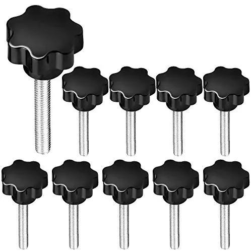beihuazi® Sterngriff Gewinde Klemmknopf M6 x 40 Sternschraube 10Stk Rändelschraube Schrauben mit griff - stahl