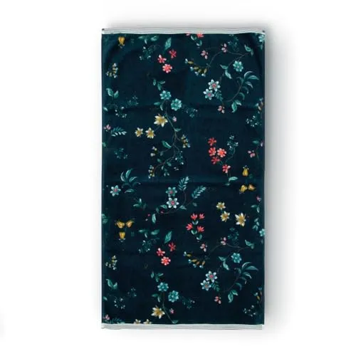 Pip Studio Les Fleurs Handtuch Dark Blue 55x100cm (1 Stück) in blau von Pip Studio