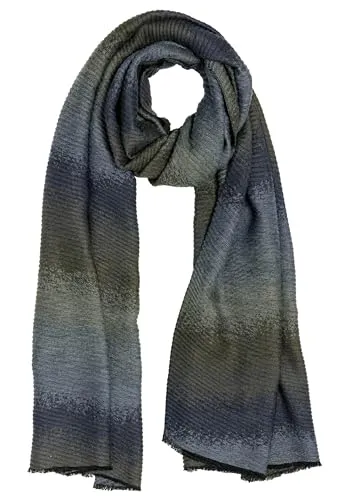 Caspar warmer Damen Schal mitteldickes Halstuch Xl Damenschal für Herbst Winter mit elegantem Farbverlauf - SC552, Farbe:olivgrün