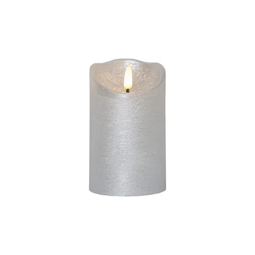 Star Trading LED Echtwachskerze ,Flamme Rustic' , Batterien, Timer, warmweiß fla