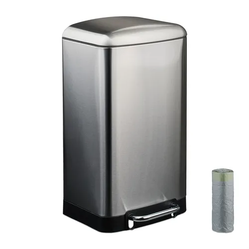 Mülleimer Küche 30L Tretmülleimer aus Edelstahl - Haushaltszubehör mit 30L Kapazität, ideal für Küchenabfälle. Der elegante Edelstahl-Treteimer bietet eine hygienische und bequeme Lösung für Ihren Alltag.