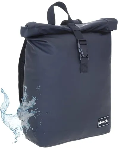 Bench Rucksack Damen Mädchen Daypack Tasche medium backpack Handtasche Damenrucksack A4 wasserabweisend Plane outdoor Hydro Compact 64222 + bagboom Schlüsseletui (Black/schwarz 0100)