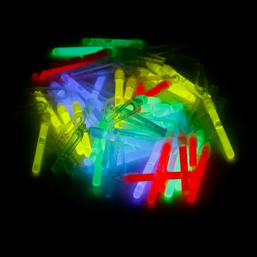 Paar Knicklicht-Ohrringe KNIXS | 4-Farbmix | blau, rot, gelb, grün 3,9 x 45mm 20