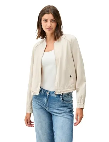Blouson CECIL Damen XXL, lila (pearl beige) - Funktionsjacke für Damen mit Tunnelzug am Saum, ideal für frische Tage und sportliche Looks. Pflegeleichtes Material aus Baumwolle und Polyester sorgt für hohen Tragekomfort.
