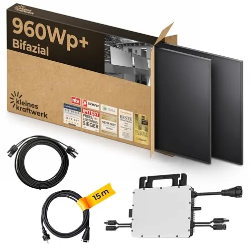Kleines Kraftwerk Balkonkraftwerk 960 W – Monokristallin, 2 x 480W