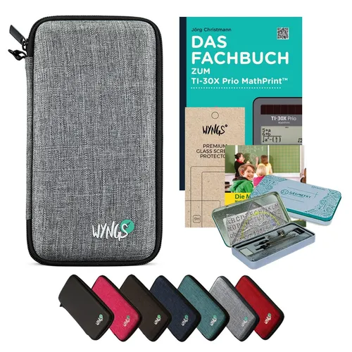 CALCUSO Zubehör Streberpaket Hellgrau für Taschenrechner TI-30X Prio MathPrint