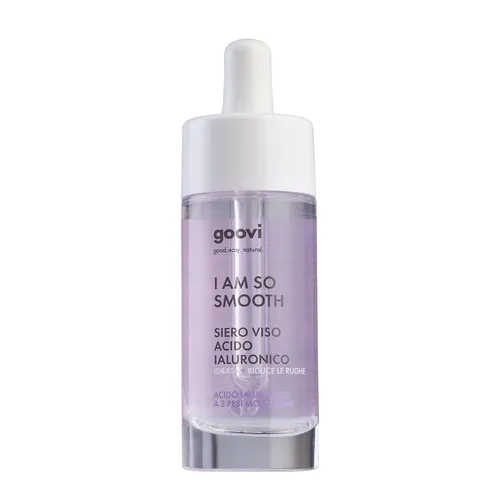 GOOVI Pflege I AM SO SMOOTH Serum 30 ml - Gesichtsserum mit 97,9 % natürlichen Inhaltsstoffen, bietet einen effektiven Feuchtigkeitsbooster und verbessert die Hautelastizität mit Hyaluronsäure und Extrakten aus Granatapfel und Blutorange.