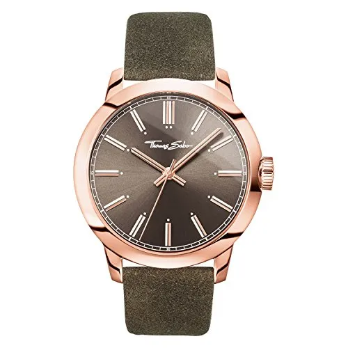 THOMAS SABO Analog Mechanik Uhr WA0314-266-205-46 - Elegante Armbanduhr für Herren mit hochwertigem Lederarmband, stylischem Ziffernblatt und Wasserdichtigkeit – das perfekte Geschenk für jeden Anlass.