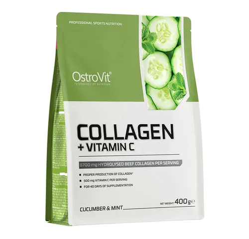 OstroVit OstroVit Kollagen + Vitamin C 400 g Pulver, Die Quelle für hydrolysiertes Rinderkollagen
