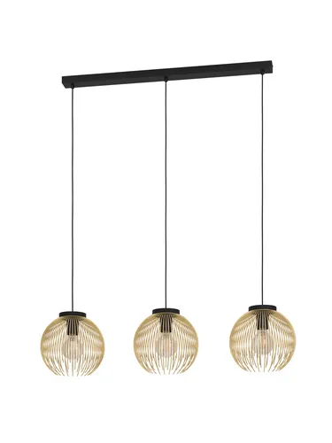EGLO Hängelampe Venezuela, 3-flammige Pendelleuchte für stilvolle Esszimmerbeleuchtung - Moderne 3-flammige Pendelleuchte aus Metall in Schwarz und Gold, ideal für stimmungsvolle Beleuchtung im Esszimmer oder Wohnzimmer. E27 Fassung für individuelle Lichtgestaltung.
