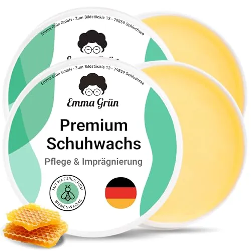 Emma Grün® Schuhwachs Farblos Lederpflege & Schuhpflege 100ml [MIT BIENENWACHS] - Lederbalsam Lederfett Farblos - Lederschuhe Pflege natürlich Made in Germany