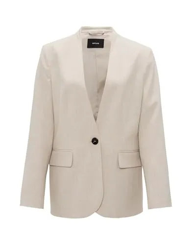 OPUS Damen Blazer Natural Glaze, Größe 44 - Eleganter Blazer für Damen mit lockerer Passform und tiefem V-Ausschnitt, ideal für einen stilvollen Look im Büro oder Freizeit.