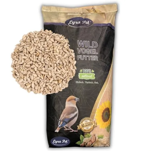 Lyra Pet® 10 kg Geschälte Sonnenblumenkerne - Ganzjahres Vogelfutter - Körnerfutter für Wildvögel, schalenfrei und energiereich, ideal für Balkon & Terrasse, unterstützt die Aufzucht von Jungvögeln und sorgt für eine gesunde Ernährung.