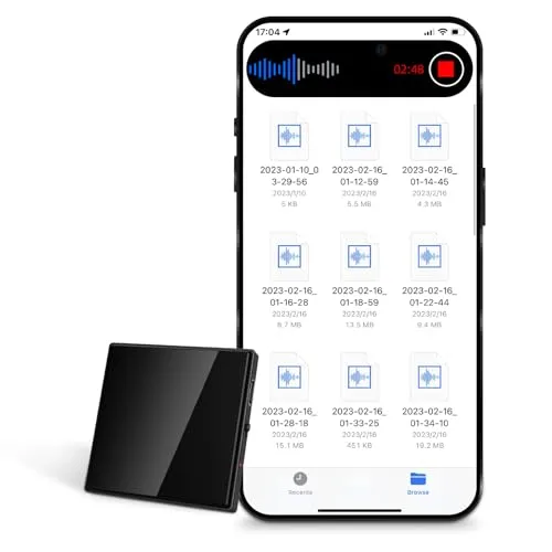 128GB Diktiergerät Mini Aufnahmegerät mit Dreifacher Rauschunterdrückung Voice Recorder, HD 3072 Kbps Magnetic Aufnahmegerät, USB Wiederaufladbar mit Wiedergabe Diktiergerät Mini Abhörgerät
