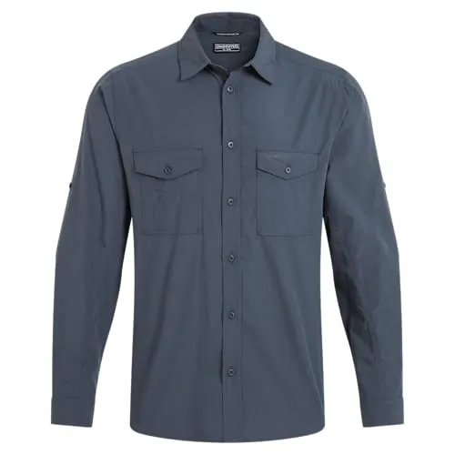 Craghoppers Kiwi II Long Sleeved Shirt ombre blue 4XL - Funktionale Wanderhemden für Herren, aus 65% recyceltem Polyester und 35% recycelter Baumwolle, ideal für umweltbewusste Outdoor-Aktivitäten.