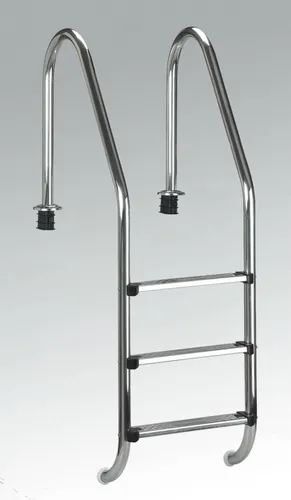 Summer Fun Tiefenbeckenleiter, Silber - Poolzubehör mit rutschfesten Stufen für sicheren Ein- und Ausstieg, aus langlebigem V2A-Edelstahl für hohe Stabilität und modernes Design.