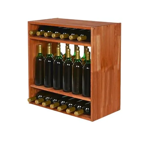 PROREGAL VINCELLAR MOD Weinregal für 32 Flaschen - Modulares Weinregal aus massivem Kiefernholz, ideal für individuelle Anpassungen und vielseitig einsetzbar in Wohn- oder Geschäftsräumen.