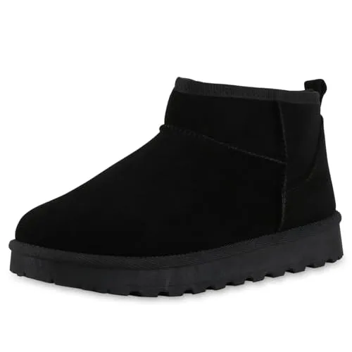 VAN HILL 841491 Winterstiefelette Damen – Warm Gefüttert und Bequem - Stylische Winter Boots für Damen in Größe 40, mit wärmendem Kunstfell und rutschfester Profil-Sohle für sicheren Halt an kalten Tagen.