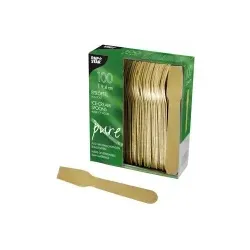 Papstar Pure Eislöffel Holz 10625 , 1 Packung = 100 Stück
