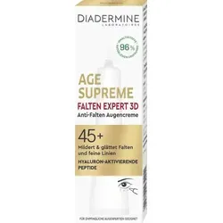 Diadermine Age Supreme Anti-Falten Augencreme 15ml - Augencreme für Frauen mit reifer Haut. Reduziert feine Linien und hydratisiert die Augenpartie intensiv. Kompakt für die tägliche Anwendung, ideal für frisches Aussehen.