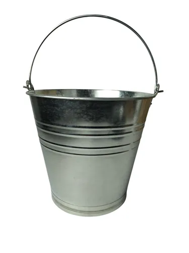 Zinkeimer 12 Liter verzinkt mit Metallgriff - robuster Metalleimer für Garten, Haushalt & Asche