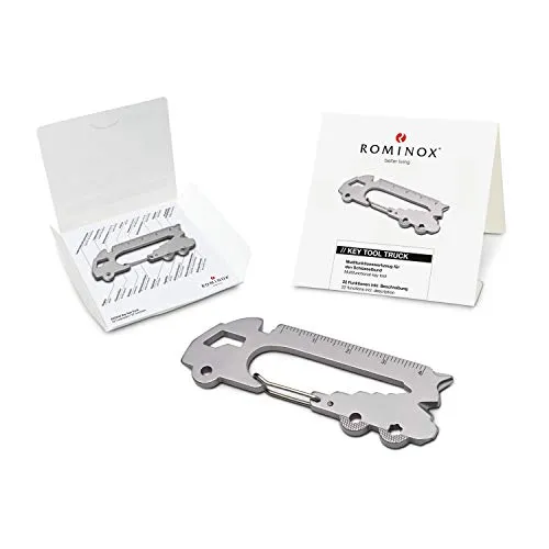 Geschenkartikel: ROMINOX Key Tool, Truck, 22 Funktionen, Keytool Schlüsselanhänger LKW, Edelstahl Multitool, Multifunktionswerkzeug, Kleinigkeit für Adventskalender