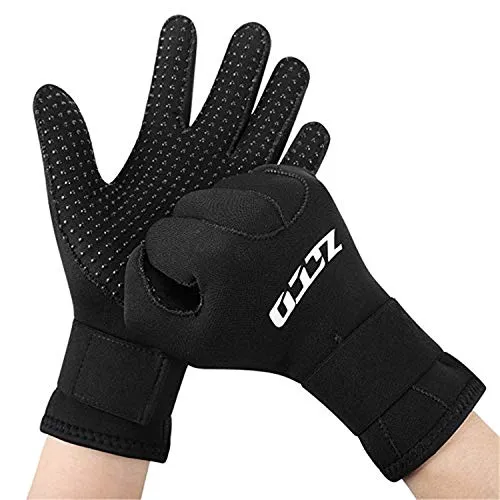 ZCCO 3mm / 5mm Neoprenhandschuhe Anti-Rutsch-Neoprenanzug Tauchhandschuhe mit verstellbarem Riemen für Männer Frauen(G3-S)