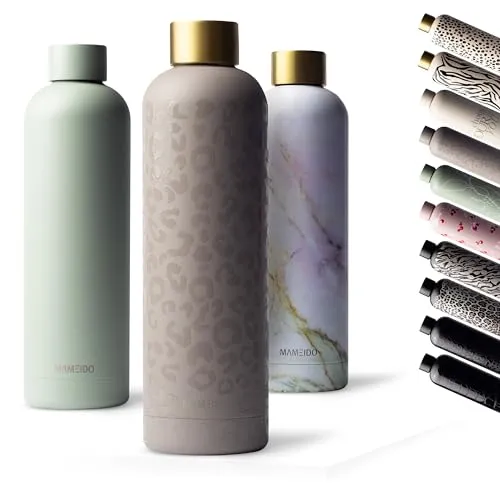 MAMEIDO Thermoflasche – Auslaufsicher in 500 ml, 750 ml & 1000 ml - Die MAMEIDO Thermosflasche überzeugt mit stilvollem Design und zuverlässiger Isolierung. Ideal für Büro, Sport oder Reisen, hält sie deine Getränke lange warm oder kühl. Robustes Edelstahl, BPA-frei und praktisch in drei Größen.