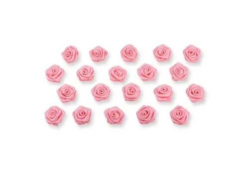 Creativery Streudeko, Satinrosen 2cm zum Basteln & Aufnähen 20 Stück Hellrosa