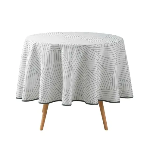 Runde Tischdecke aus Polyester LINEA, Ø 180 cm - Stilvolle Tischdecke aus bedrucktem Polyester, ideal für festliche Anlässe und schützt Ihren Tisch.