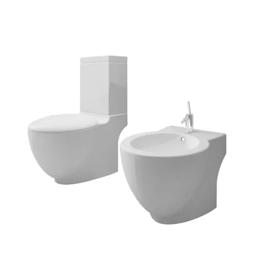 vidaXL Design Stand WC Bidet mit Soft-Close und Doppelspülsystem - Einteilige Toilette mit elegantem Design, Soft-Close-Mechanismus und wassersparendem Doppelspülsystem für komfortable Nutzung und sanfte Handhabung.
