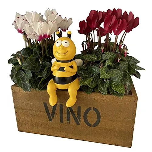 OF Gartenfiguren süsse Bienen Kantenhocker im Blumenbeet - Deko Figuren Tierfiguren Biene (Klein, 15cm), Mehrfabig