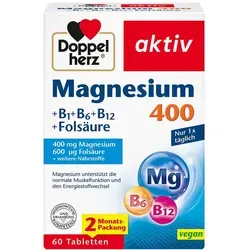 Doppelherz aktiv Magnesium 400 mg + B1 + B6 + B12 + Folsäure 60 St