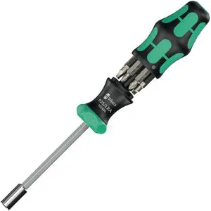 Wera Kraftform Kompakt 27 RA 2 - 6-teiliges Ratschen-Set mit Bits - Schraubendreher-Sets mit ergonomischem Griff für müheloses Arbeiten und hoher Kraftübertragung.