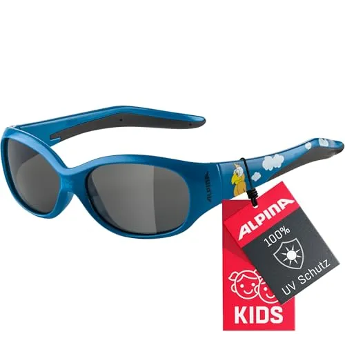 Alpina Sports Sonnenbrille FLEXXY KIDS BLUE PIRAT GLOSS - Sportbrillen für Kinder, mit bruchsicheren Gläsern und UV-Schutz für unbeschwerten Spaß im Freien.